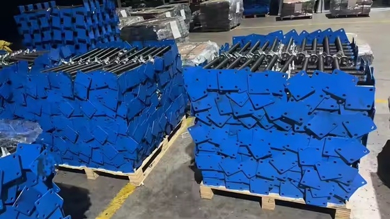 Jack à vis de base en acier à tête en U réglable avec base peinte en bleu