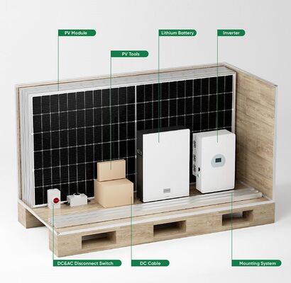 Système complet d'énergie solaire hybride de phase 3 3 kW -30 kW Système d'alimentation par panneau solaire hybride hors réseau