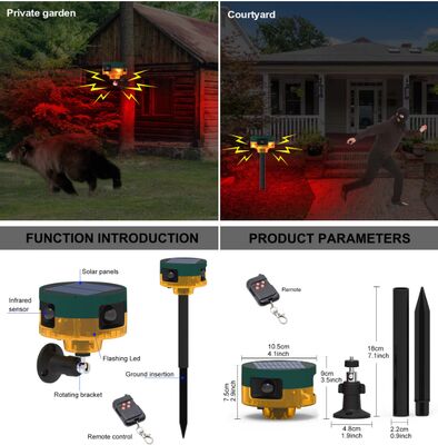 Lampe de poche répulsive ultrasonique pour animaux, rechargeable, à énergie solaire, anti-aboiement des chiens