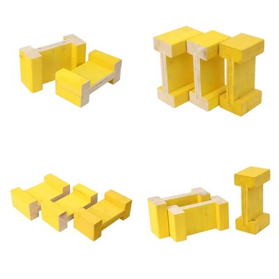Yellow Wooden Beam / Lightweight Design / Reusable Structure / Adjustable System